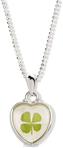 Pearl Clover's Genuine Four-leaf Clover Necklace - Heart