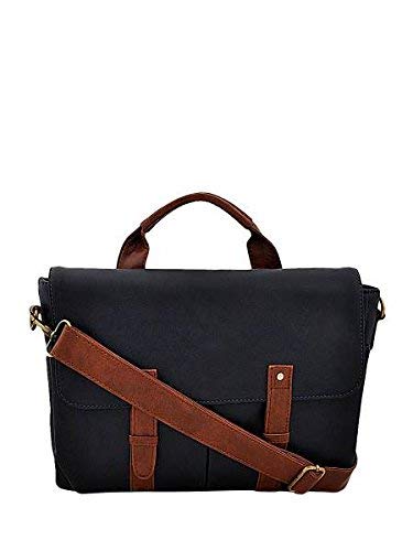 Yelloe Mens Synthetic Messenger Bag (Blue, Large)