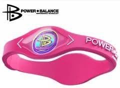 Power Balance Silicone Wristband Bracelet (Color: Pink/White Letter size: Medium)