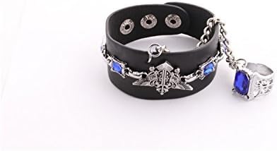 MEiySH Punk Bracelet Black butler Kuroshitsuji Fashion eagle mark bracelet Sapphire Ring Charms Black