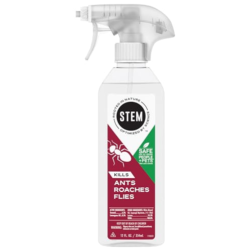 STEM KILLS ANTS, ROACHES AND FLIES: PLANT-BASED ACTIVE INGREDIENT BUG SPRAY, BOTANICAL INSECTICIDE FOR INDOOR AND OUTDOOR USE; 12 FL OZ (PACK OF 1)