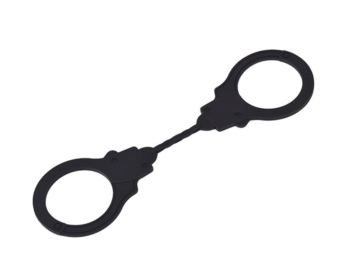 Soft Silicone Wrist Bracelets Handcuffs for Gyms Party Cosplay Jewelry Gift (Black)