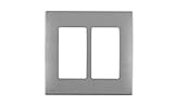 Leviton Renu REWM2-STS Screwless Snap-On Wallplate, Stainless Steel, 2-Gang