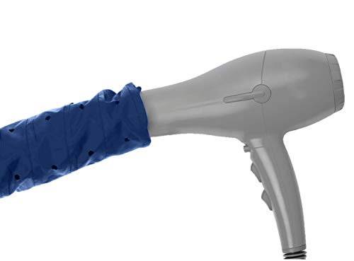 Bonnet Hood Hair Dryer Attachment- Soft, Adjustable Extra Large Hooded Bonnet for Hand Held Hair Dryer with Stretchable Grip and Extended Hose Length (Navy)
