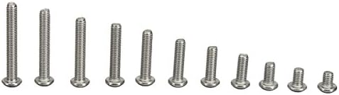 CLAKION 100Pcs Metric M3 304 Stainless Steel A2 Button Head Hex Socket Cap Screw Bolt
