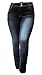 Jack David Women's Plus Size Stretch Black/Blue mid Rise Denim Jeans Pants Skinny Leg