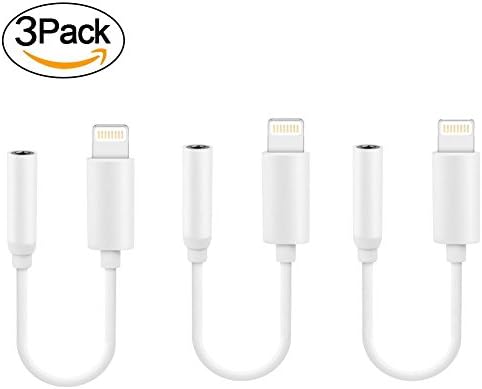 [3Pack]iPhone Adapter Headphone Jack, Lightning to 3.5 mm Headphone Jack Adapter for iPhone 7/7 Plus Accessories