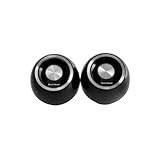 Gear Head Magic 8-Ball Speakers, USB 2.0, Black with Silver Accents (SP2000USLV)