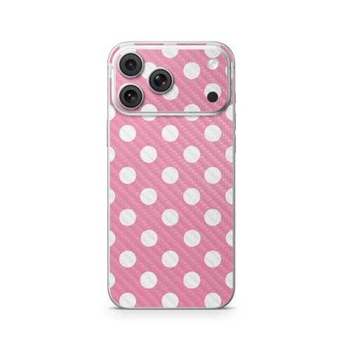 Carbon Fiber Phone Skin Compatible with Apple iPhone 17 Pro Max - Mini Dots - P…