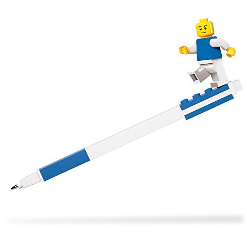 IQ LEGO Stationery Pen Pal - LEGO Blue Gel Pen and Classic Minifgure (Minifigure Colors May Vary)