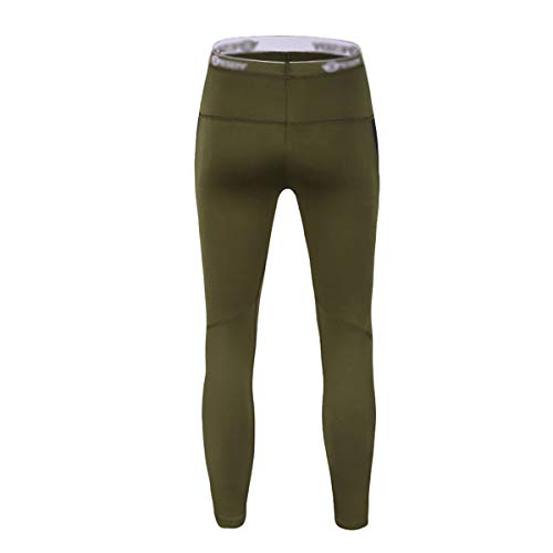 Convallaria Men's Thermal Underwear Sets Ultra Soft Wicking Crew Neck Long Johns Fleece Lined Sweat Bottom and Top Quick Drying for Outdoor Camping Sports Warm Underwear Set Army Green, XL - Thumbnail 5