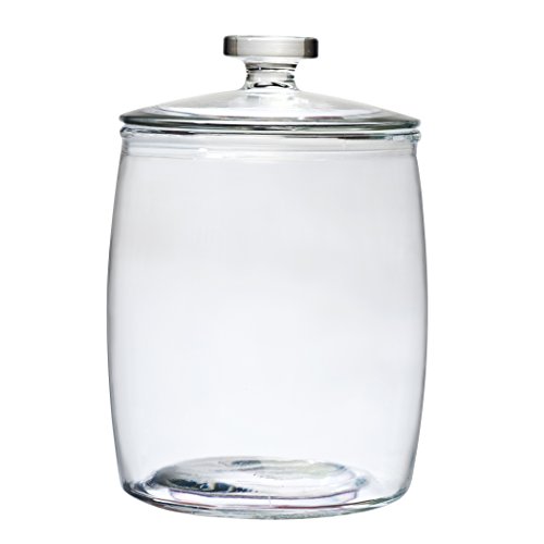 Click Here to See More Images Amici Home, A7CN103R, Arlo Collection Glass Canister Cookie Jar, Food Safe, Push Top Lid and Plastic Gasket, 320 Ounces, Large