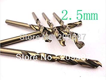 Generic 10pcs 2.5mm 0.098" HSS-Co M35 Straight Shank Twist Drill Bits For Stainless Steel
