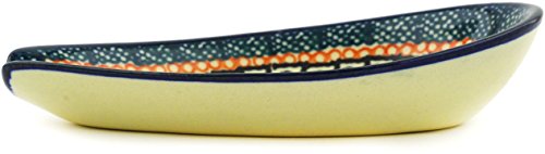 Polish Pottery Spoon Rest 5-inch Poppies UNIKAT - Thumbnail 3