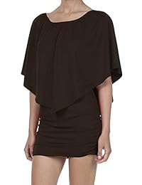 TIENDA DORDOR - Vestido de fiesta con volantes y hombros descubiertos para mujer