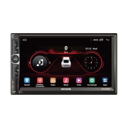 Aiwa Autoestéreo AW-A502BT 2DIN Pantalla QLED 7” HD Android 11 Bluetooth WiFi GPS USB AUX 4×50W Compatible con CarPlay Android Auto Navegación Inteligente