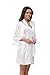 Vogue Bridal Womens Satin Robe Short Kimono, Bride Bridesmaid Robes with Silver Rhinestones, Wedding Party Bridal Robes- Bride White XL