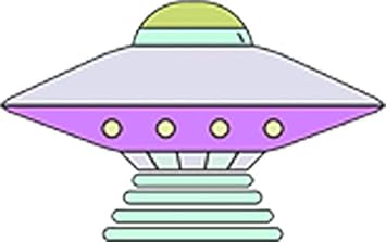 Cute Simple Alien Spaceship Ufo Flying Saucer Cartoon Art Vinyl Sticker 2 Wide Pink Gray Launching Amazon In Home Improvement