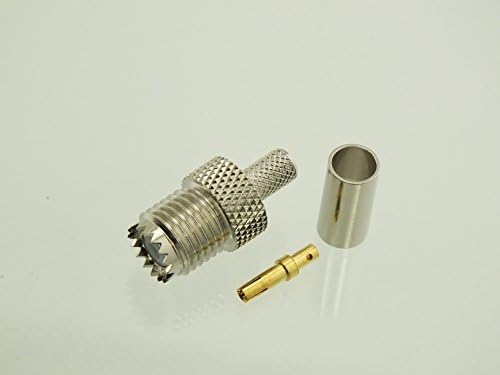 W5SWL Brand Premium Series Mini-UHF (MUHF) Female Crimp Coax Connector fits RG-58 2-Pack