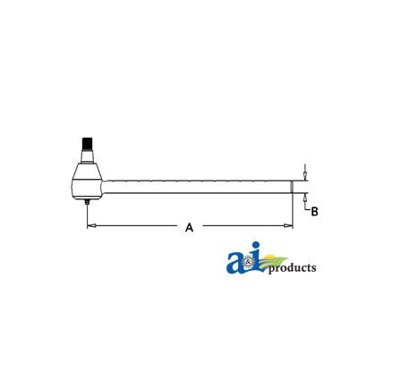 70254662 Male Tie Rod Fits Allis-Chalmers Tractor: D14 (If Cut To Proper Length)