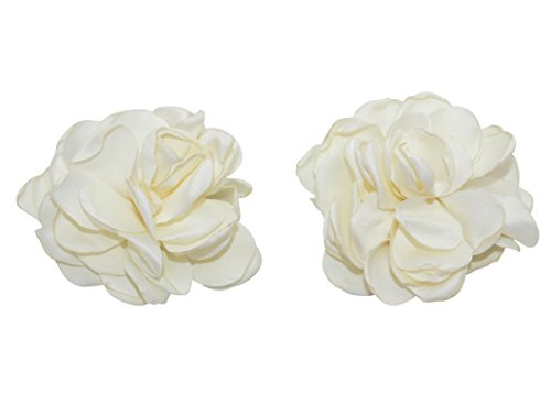 Ivory Rose Petals Flowers Alligator Hair Clips 2 pack