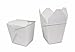MULMEHË Chinese Take Out Quart Sized Food Boxes, Metal Wire Handle, White, 32 oz., Pack of 40