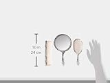 Kingsley 3 pc Silver Chrome Girls Vanity Set Brush Comb Mirror Dresser Mount view 4