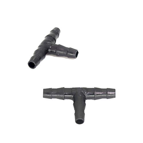 QTFHR Barbed Connectors Drip Irrigation, 1/4" Universal Barbed Tee Fittings 100 pcs, Fits 1/4" Drip Tubing (4/7mm Tee Pipe)