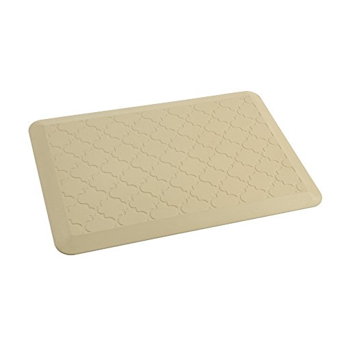 EverGrace Comfort Floor Mat Lattice Pattern PU Anti-fatigue Kitchen Rug Standing Mats for Kitchens or Office Desk, W20 x L30 x H3/4" (Beige)