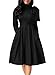 Dokotoo Womens Bowknot Embellished Mock Neck Pocket Midi Skater Dress