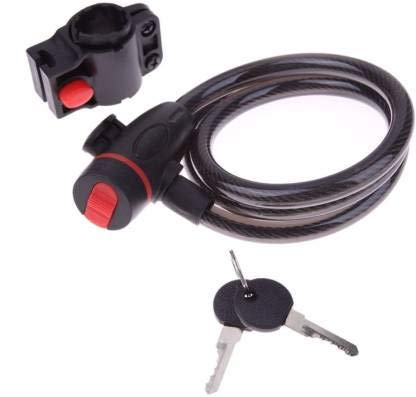 Gadget Deals Multipurpose Heavy Keylock (2 Keys) for Bikes, Cycles, Helmets Luggage Steel Strong Wire Coil Cable Bicycle Lock