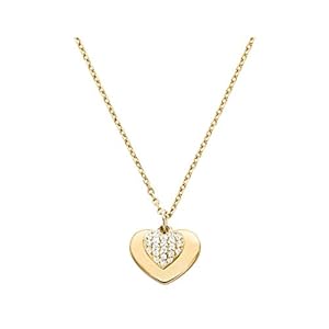 Michael Kors Precious Metal-Plated Sterling Silver Pavé Heart Necklace