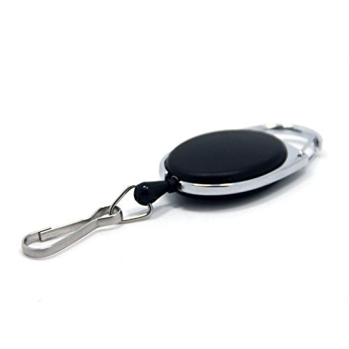 SAMS FISHING 2PCS Fly Fishing Zinger Retractable Reel Badge Holder with Quick Release Spring Clip (A074)
