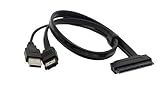 SinLoon 2.5'' Hard Disk Drive SATA 22Pin to eSATA Data USB Powered Cable Adapter for Optimized for SSD, Support UASP SATA IIIEC-SSHD(Black)