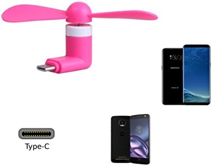 Type C Mini Fan aowner USB C Mini Fan for Phone Gift Package Reversible Plug for Samsung Galaxy S8,S8Plus Google Nexus 5X HuaWei P10,Moto Z (Pink)
