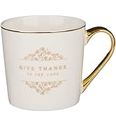 Christian Art Gifts Inspirational Ceramic Coffee and Tea Mug for Women: Give Thanks to the Lord -...