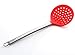 iNeibo Kitchen Silicone Ladle Spoon,Cooking Utensils Silicone Soup Ladle with Heat Resistant Silicone Covering Head and Stay-Cool Stainless Steel Handle (skimmer Spoon Red)