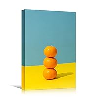 Canvas Wall Art Orange Portrait II Chic Citrus Colorful Fruit Kitchen Multicolor Photography - 12x18 inches