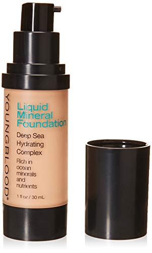 Youngblood Clean Luxury Cosmetics Liquid Mineral Foundation, Pebble | Dewy Mineral Lightweight Full Coverage Makeup for Dry Skin Poreless Flawless Tinted Glow | Vegan, Cruelty-Free, Gluten-Free (The Best Makeup For Dry Skin)