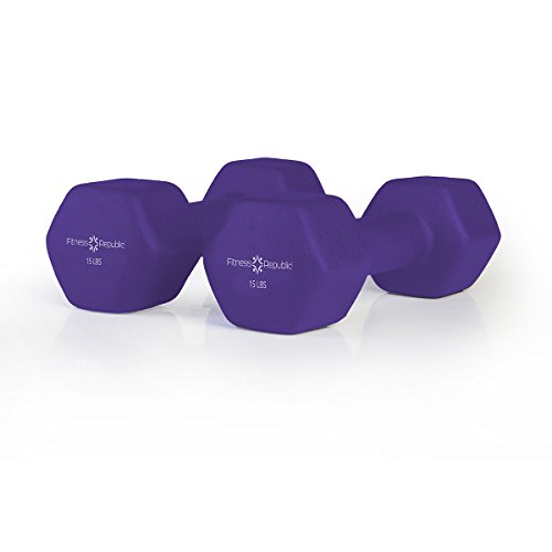Fitness Republic Neoprene Dumbbell Pairs (8 Dumbbells Set) 3lb,5lb,8lb,10lb,12lb,15lb,17.5lb,20lb