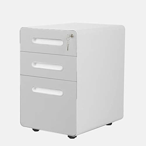 Amazon Com Apexdesk 3 Drawer Metal Mobile File Cabinet With Locking Keys White Light Gray Kitchen Dining