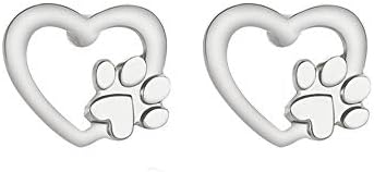 Yanvan Cat Paw Earrings, Cute Silver Gold Bear Stud Earring Cat Dog Paw Claw Earrings For Women Animal