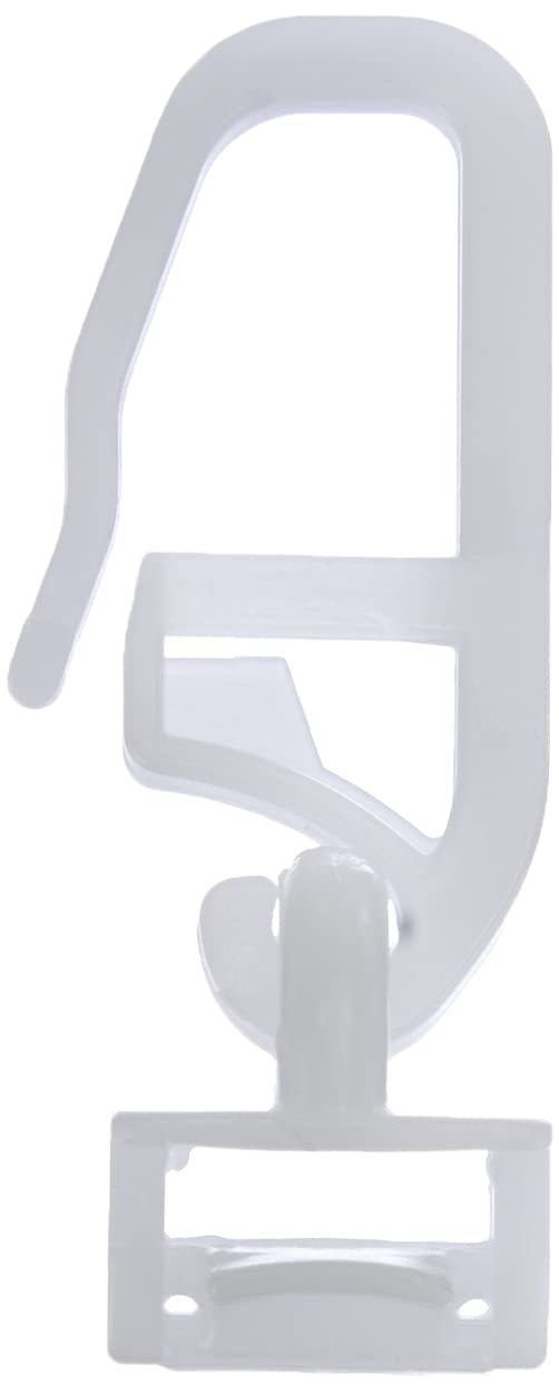 GARDINIA Click glider Maxi with Pleated Hooks, 20 Pieces, Plastic, White