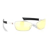 Gunnar Optiks SCO-00701 Steel Series Scope Full Rim Advanced Video Gaming Glasses with Amber Lens Tint, Snow/Carbon Frame Finish