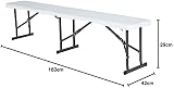 Lifetime 80305 6 ft Fold in Half Bench White 0.9 x 0.5 in Leg Tubing view 3