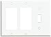 Leviton 3-Gang 1-Toggle 2-Decora/GFCI Device Combination Wallplate, Standard Size, Thermoset, Device Mount, 80431-W, White
