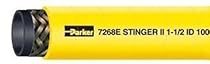 Parker Stinger II Series 7268E Yellow Neoprene Mine Air & Water Hose, 1000 psi Maximum Pressure, 100' Length, 2