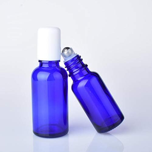 3Pcs 20ml/0.67oz Refillable Empty Blue Glass Roll-on Roller Bottles with Stainless Steel Roller Balls and White Cap for Essential Oil Perfumes Lip Balms Attar Travel Container - Image 5