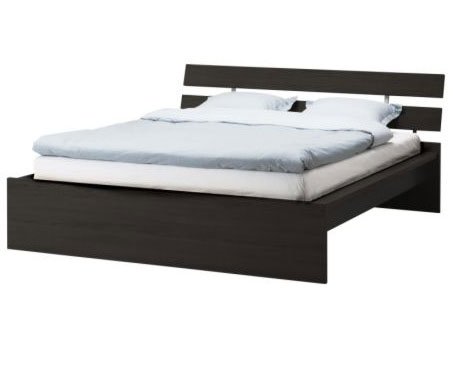 Amazon Com Ikea Hopen Queen Bed Frame Black Brown Kitchen Dining