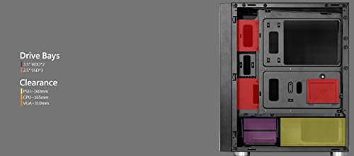 Montech Fighter 600 ATX Mid-Tower Computer Case/Pre-Installed Rainbow Fans4, High-Airflow, Full Mesh Panel, Pull-Out Glass, Hard Drive Installation, Magnetic Dust Filter/ATX, MicroATX, Mini-ITX - Thumbnail 6
